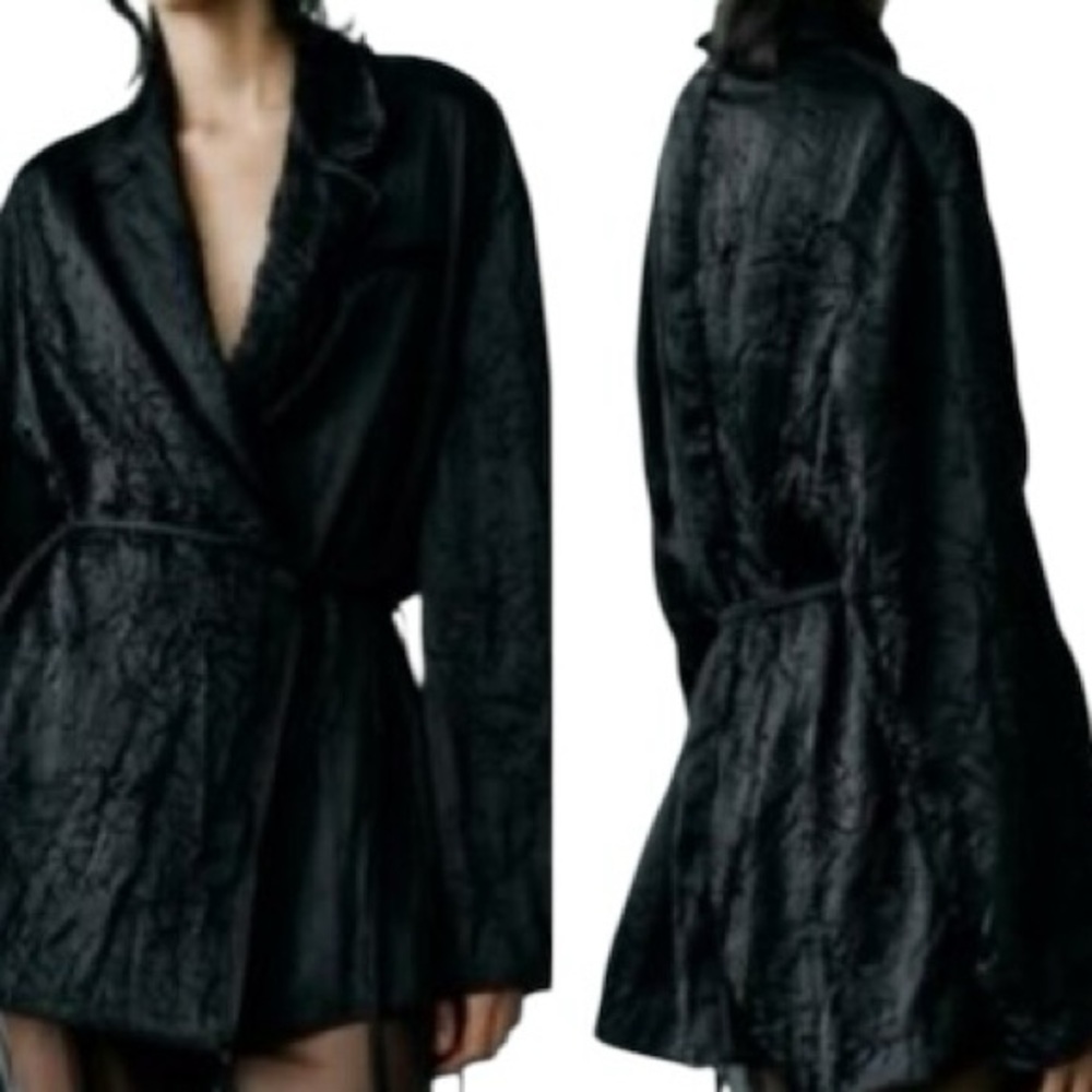 Zara Wrinkle Effect Wrap Kimono jacket